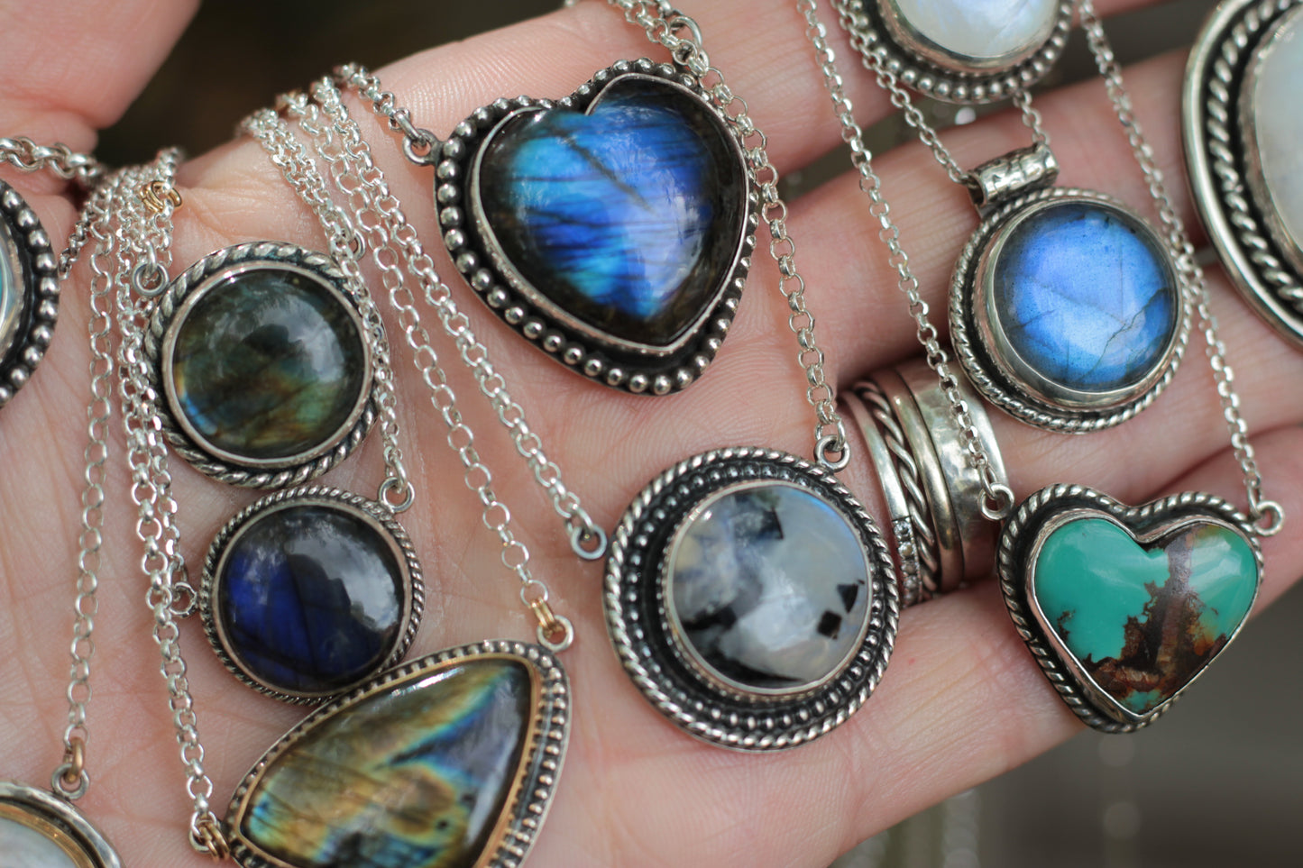 Big Blue Heart pendant necklace