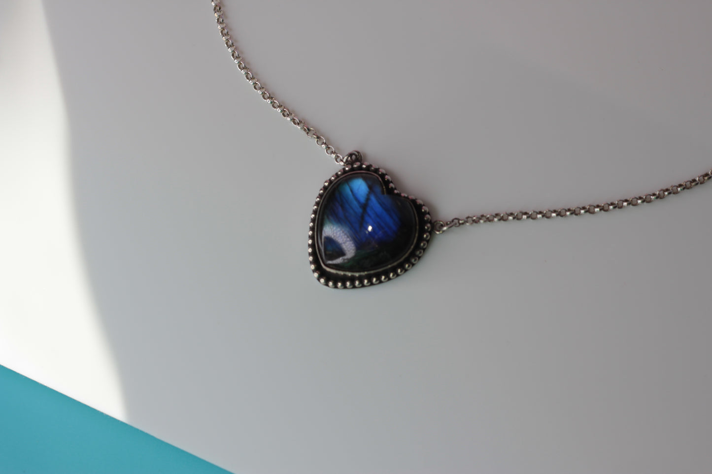 Big Blue Heart pendant necklace
