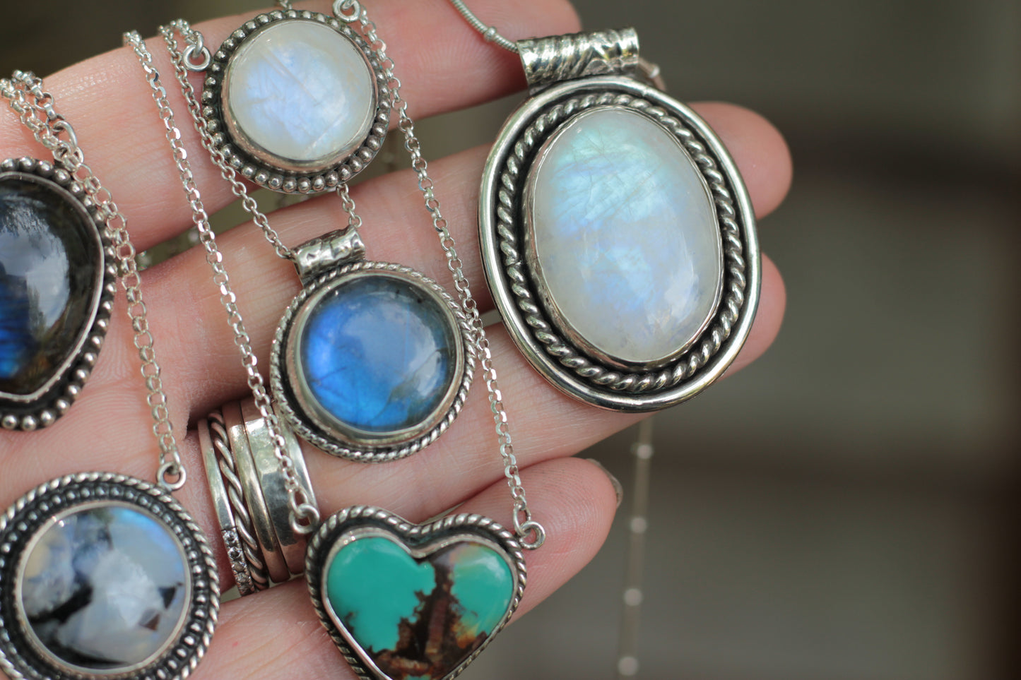 Celestial Moonstone Silver Necklace