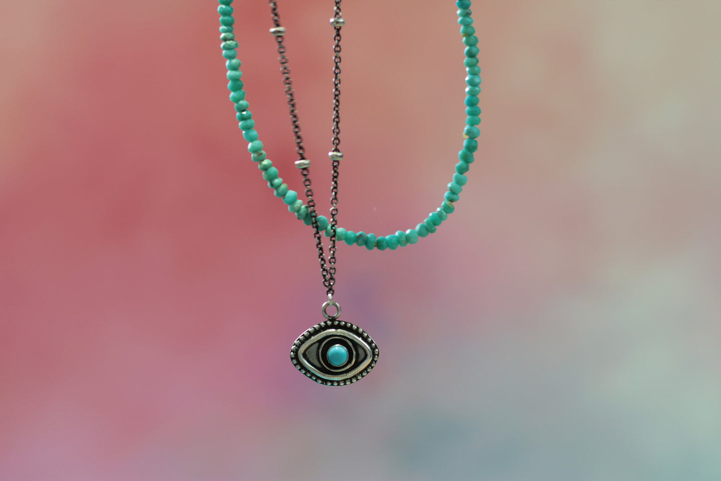 Turquoise Evil Eye Charm Necklace