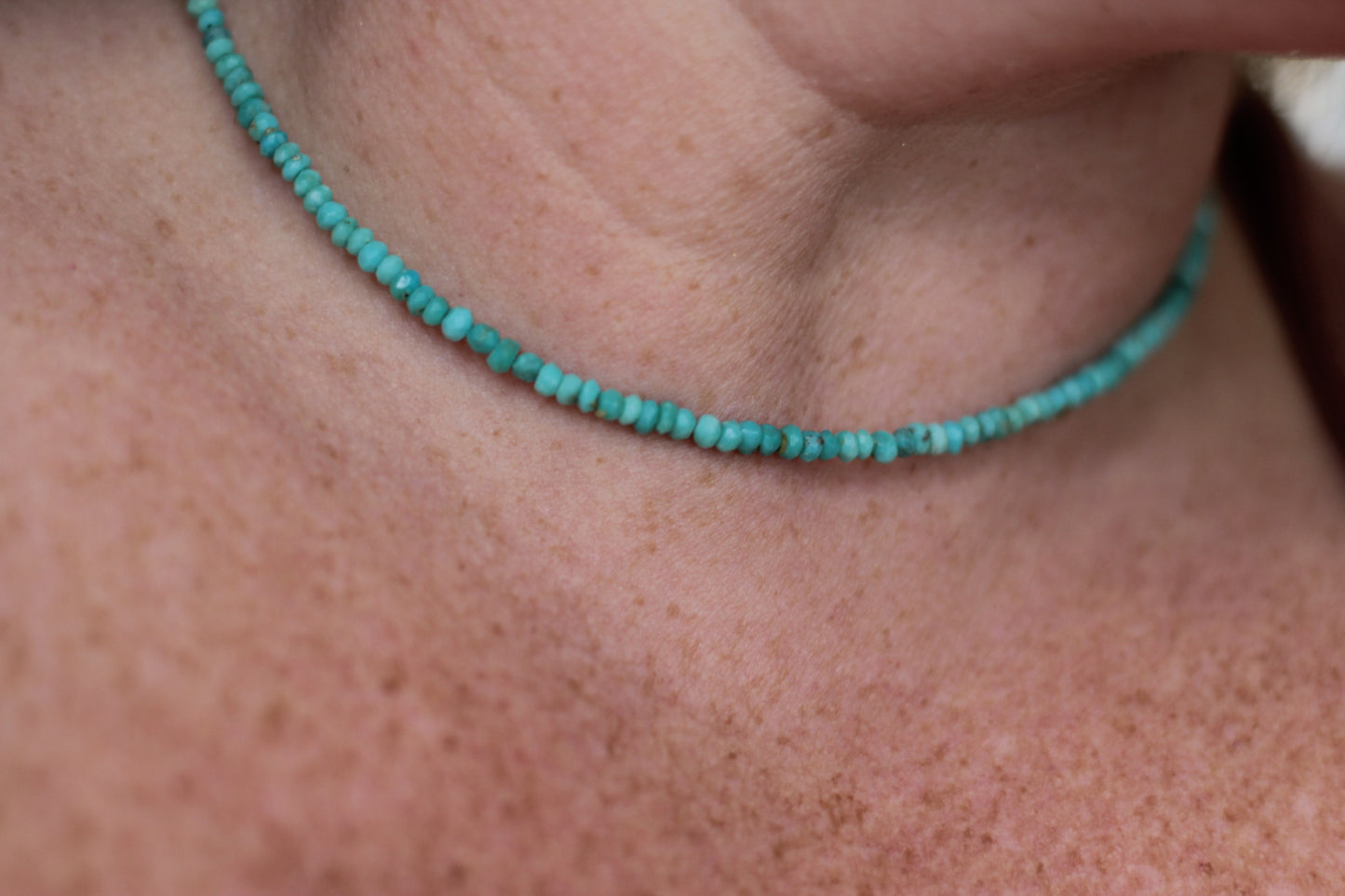 Turquoise Bead Choker Necklace